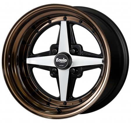 BLACK CUT CLEAR [BP] CENTRE DISK, GLOSS BRONZE ANODIZED STEP RIM WITH BLACK RIVETS