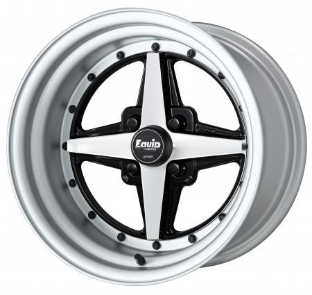 BLACK CUT CLEAR [BP] CENTRE DISK, BRUSHED ANODIZED STEP RIM WITH BLACK RIVETS