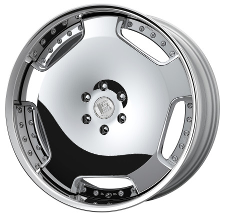 SUPER CHROME [SC] CENTRE DISK, POLISHED ANODIZED FLAT RIM WITH CHROME RIVETS