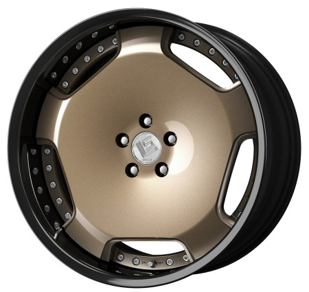 HYPER GOLD [HPG] CENTRE DISK, GLOSS BRONZE ANODIZED FLAT RIM WITH BLACK RIVETS