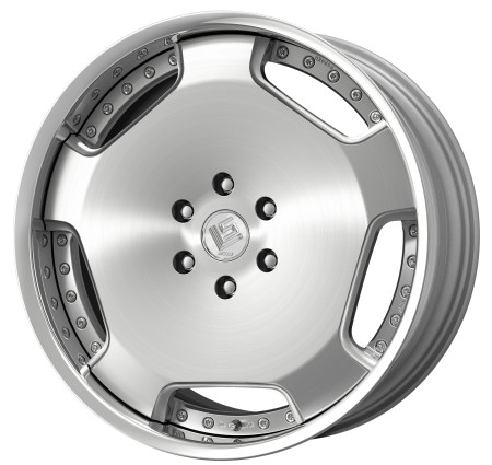 BRUSHED [BRU] CENTRE DISK, POLISHED ANODIZED FLAT RIM WITH CHROME RIVETS