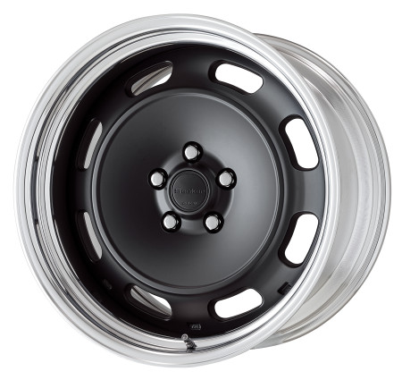 MATT BLACK [MBL] CENTRE DISK WITH POLISHED ANODIZED STEP RIM