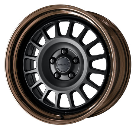 MATT BLACK [MBL] CENTRE DISK WITH GLOSS BRONZE ANODIZED STEP RIM