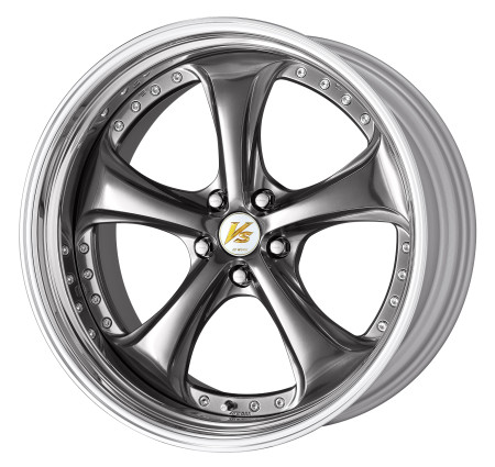 BRILLIANT SILVER BLACK [BSB] CENTRE DISK, POLISHED ANODIZED STEP RIM WITH CHROME RIVETS