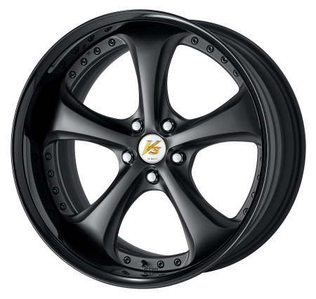 MATT BLACK [MBL] CENTRE DISK, GLOSS BLACK ANODIZED FLAT RIM WITH BLACK RIVETS