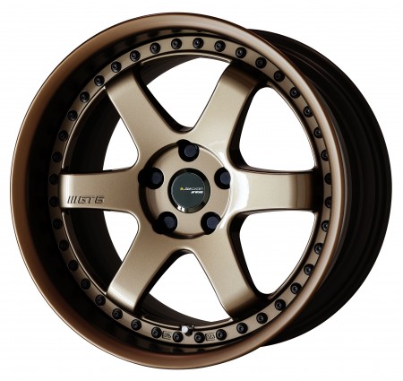 [18 INCH] HYPER GOLD [HPG] CENTRE DISK, MATT BRONZE ANODIZED FLAT RIM WITH BLACK RIVETS - WITH OPTIONAL CAP